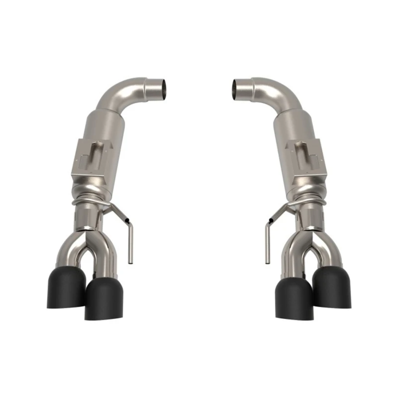 Kooks 2018+ Mustang 5.0L 4V OEM x 3 Zoll Axle-Back Auspuffanlage mit 3 Zoll runden Rennschalldämpfern und 4 Zoll schwarzen Quadrat-Tipps