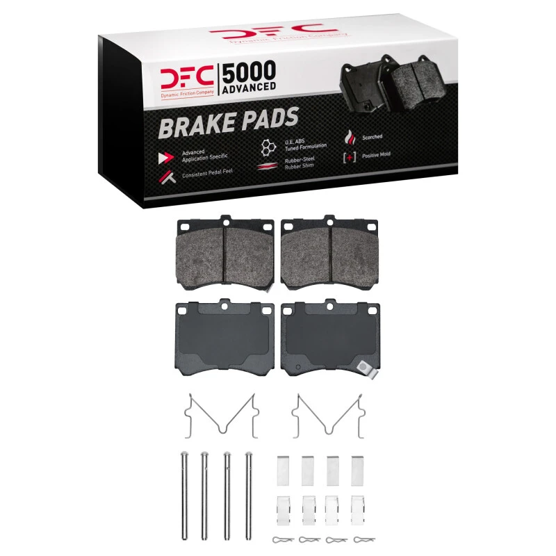 DFC 90-03 Ford Escort Front 5000 Advanced Semi Metallic Brake Pads and Hardware Kit