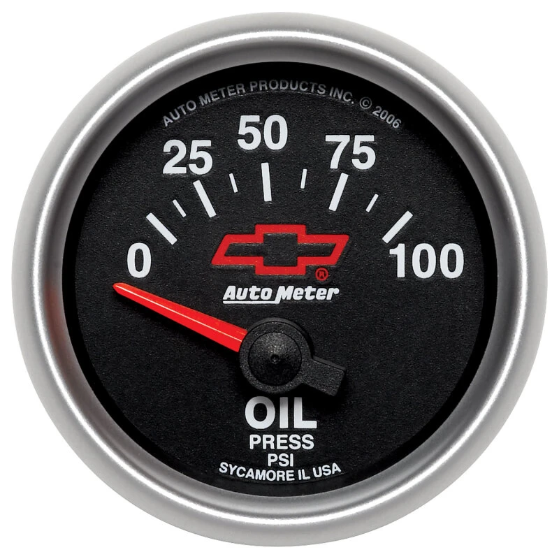 Autometer Oil Pressure 2-1/16, 0-100 PSI - Red Bowtie