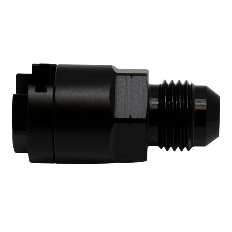 DeatschWerks 6AN-Männliche Flare auf 5/16in Weibliche EFI Quick Connect Adapter - Anodisiert Matt Schwarz