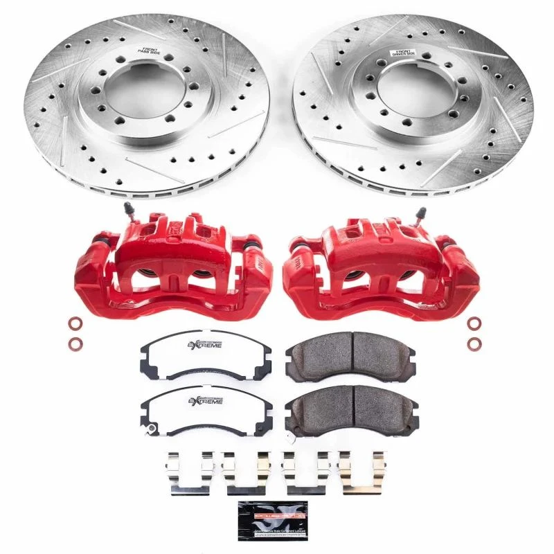 Power Stop Front Z26 Street Warrior Brake Kit w/Calipers for 96-91 Mitsubishi Montero