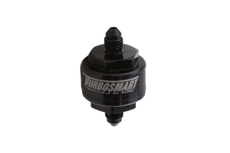 turbosmart_TS-0804-1002-679750618c875 Turbosmart Billet Turbo Oil Feed Filter w/44 Micron Pleated Disc -4AN Male Inlet - Black