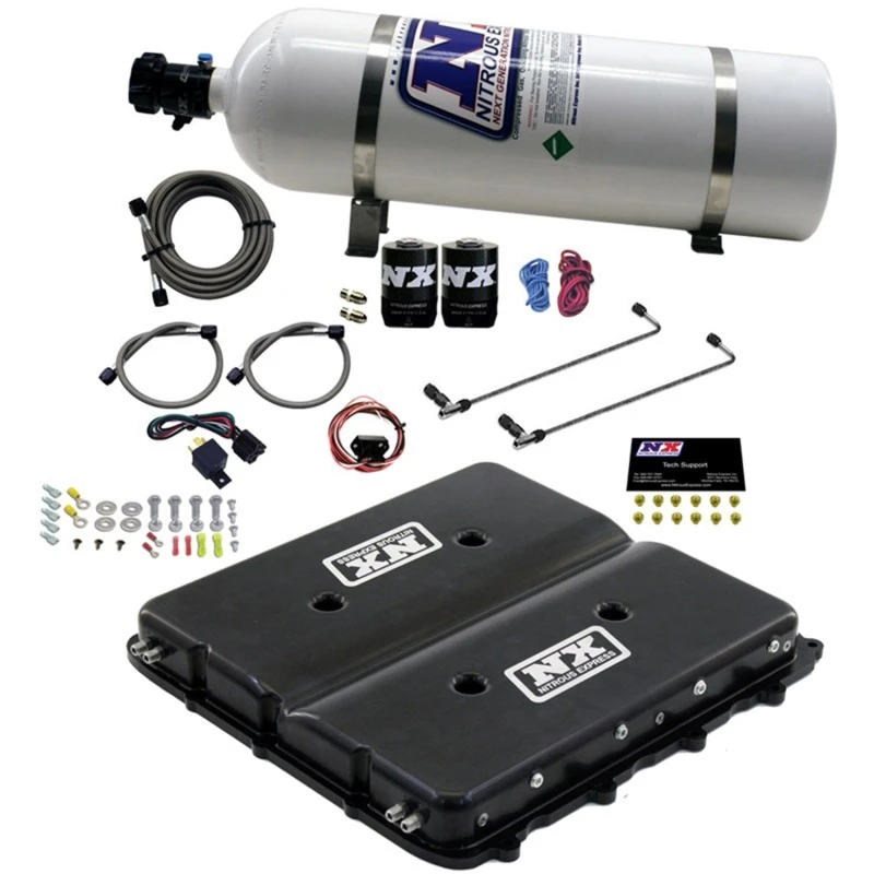 Nitrous Express Nitrous-Kit mit Billet LT4 Supercharger-Deckel und 15lb-Flasche