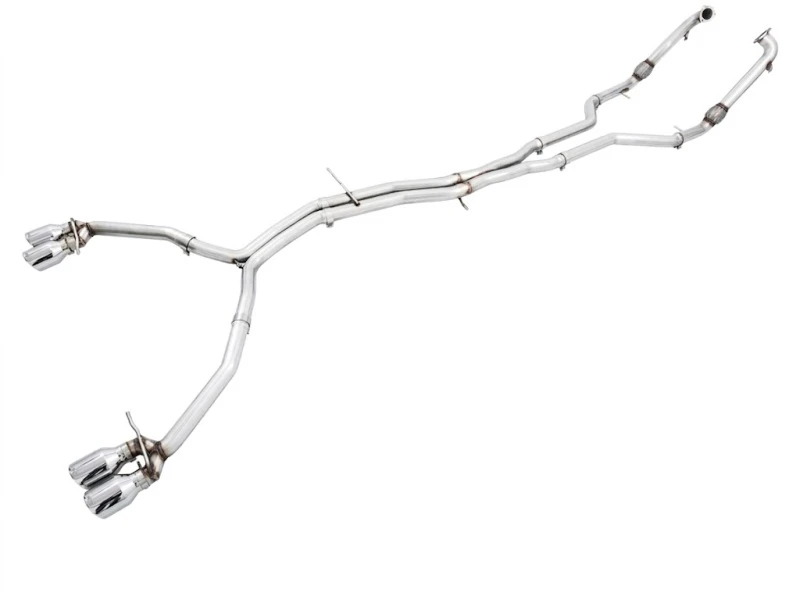 AWE Tuning Audi B9 S4 Track Edition Exhaust - Non-Resonated (Silver 102mm Tips)