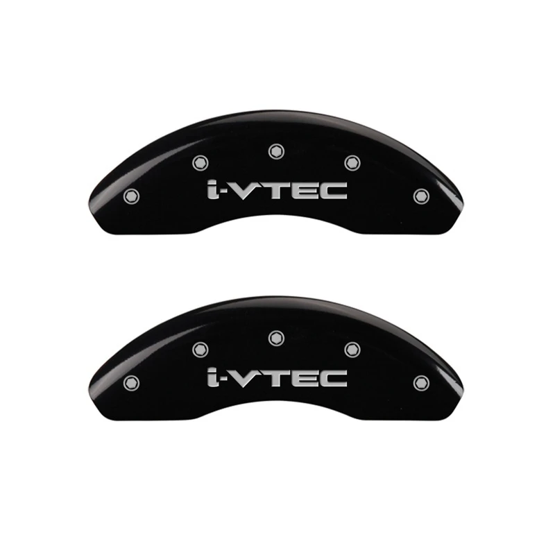 MGP Vorderseite 2 Bremse Caliper Abdeckungen Graviert Vorne i-Vtec Schwarz finish silber ch