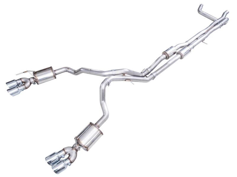 AWE 2021+ Chevy Suburban/GM Yukon XL 6.2L 0FG Edition Cat Back Exhaust - Quad Chrome Silver Tips