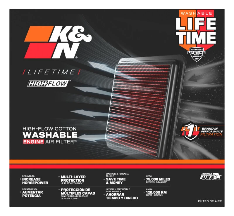 K&N 04-06 Saab 9-3 2.0L/2.3L/2.5L Einbau-Luftfilter