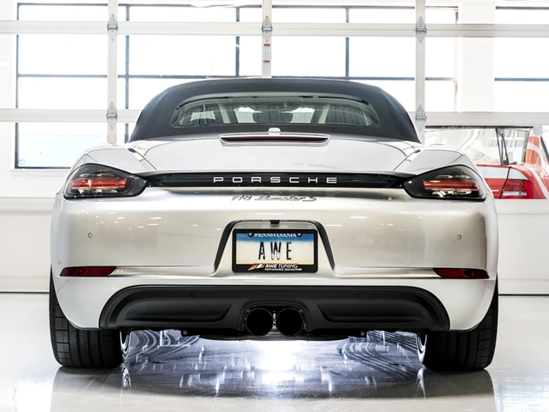 AWE Tuning Porsche 718 Boxster / Cayman Track Edition Auspuff - Diamant-Schwarz Spitzen