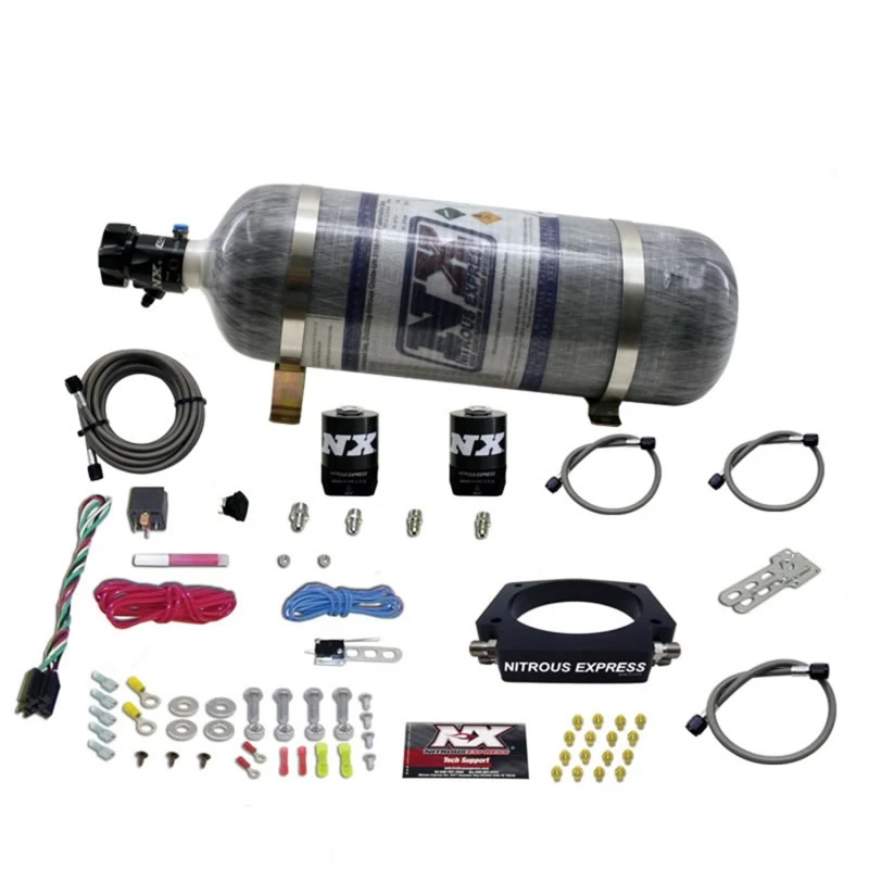 Nitrous Express GM LS 90mm Nitrous-Platte-Kit (50-400PS) mit 12lb Komposit-Flasche
