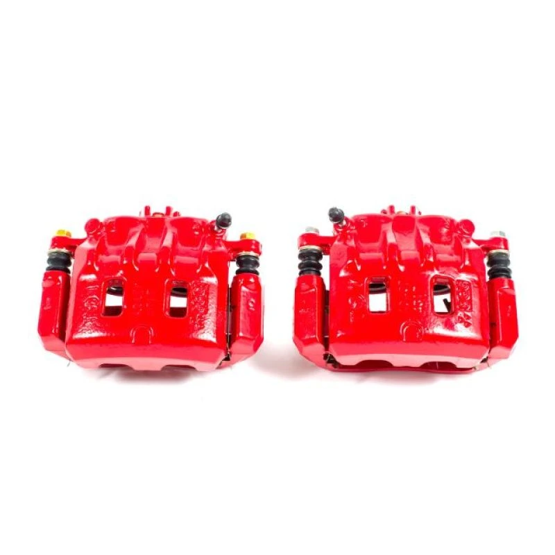 Power Stop Red Calipers w/Brackets - Pair for 02-03 Subaru Impreza Front