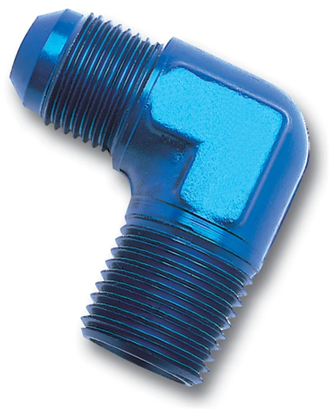 Russell Performance -10 AN auf 1/2 Zoll NPT 90 Grad Flare auf Rohr Adapter (Blau)