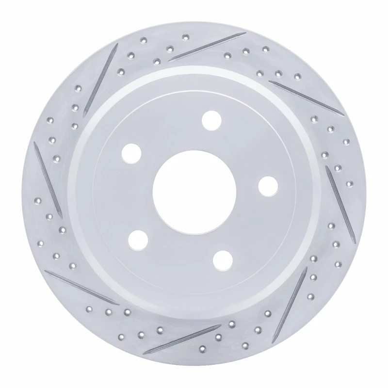 DFC 07-18 Jeep Wrangler Rear Left Drilled & Slotted Geoperformance Rotor