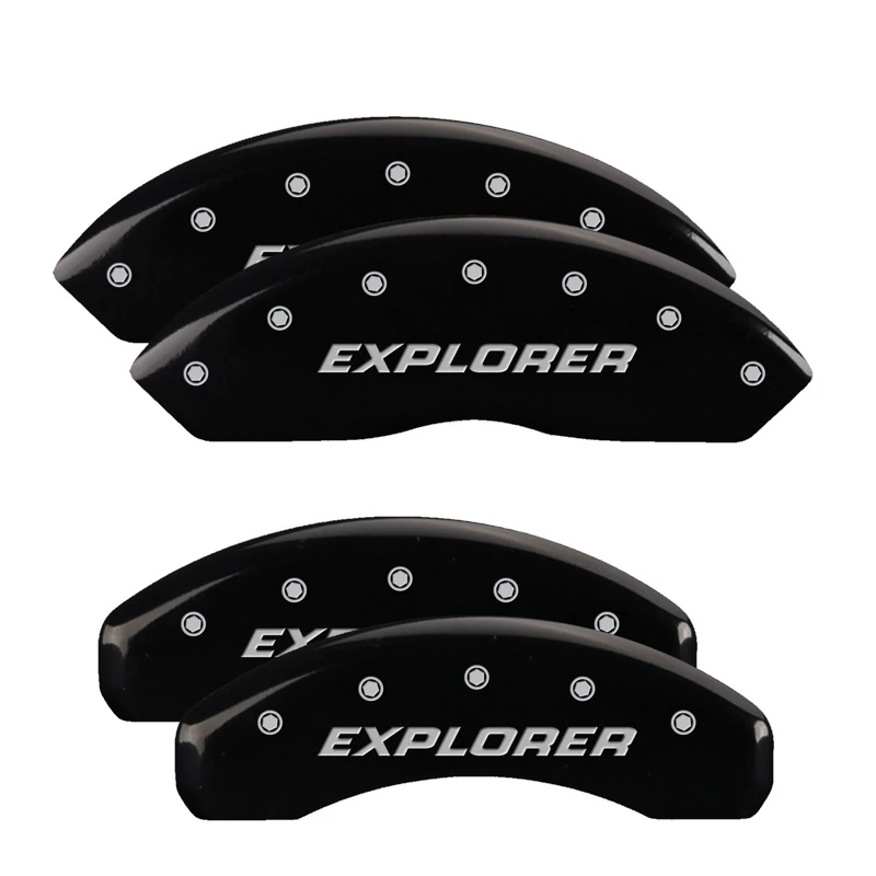 MGP 4 Bremse Caliper Abdeckungen Graviert Vorne & Hinten Explorer/2011 Schwarz Finish Silber Char 2010 Ford Explorer