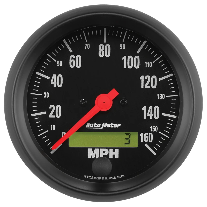 Autometer Z-Serie 3 3/8 Zoll 160 MPH Elektrischer Tachometer mit LCD-Kilometerzähler
