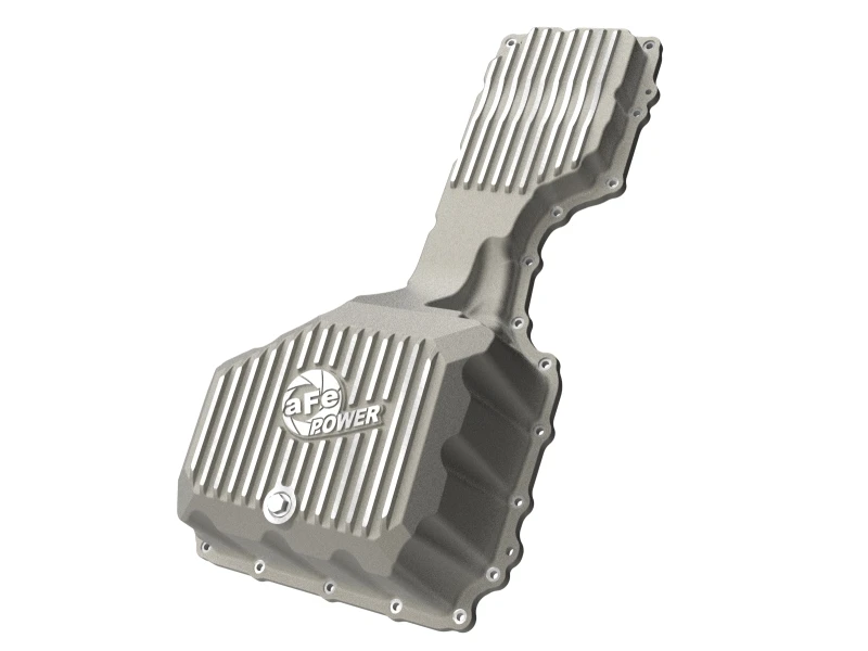 aFe GM Diesel Trucks 17-19 V8-6.6L L5P POWER Street Series Engine Oil Pan Raw w/ Machined Fins