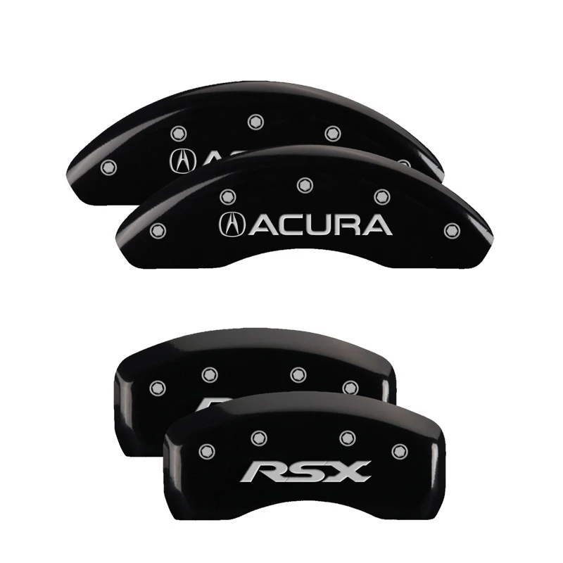MGP 4 Bremse Caliper Abdeckungen Graviert Vorne Acura Graviert Hinten RSX Schwarz Finish Silber ch