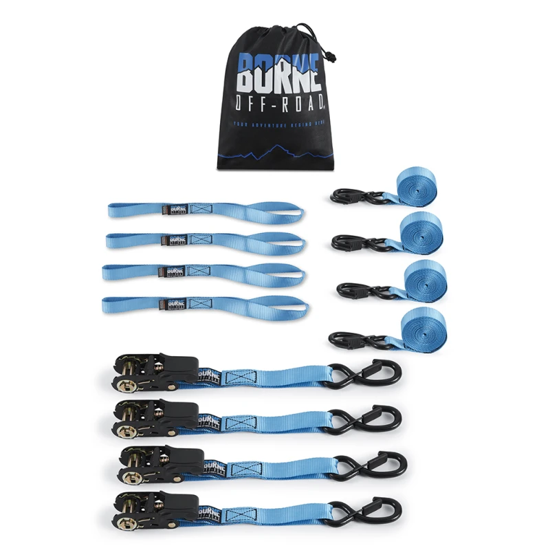 Mishimoto Mittelstarker Ratchet-Tie-Down-Kit (4-Stück) Blau