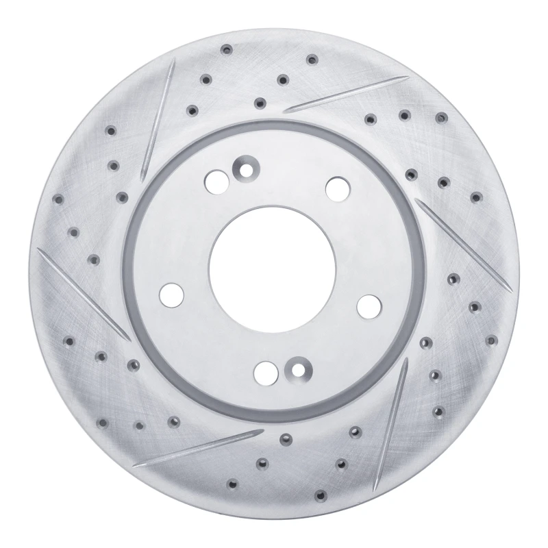 DFC 10-13 Kia Forte Front Left Drilled & Slotted Geoperformance Rotor