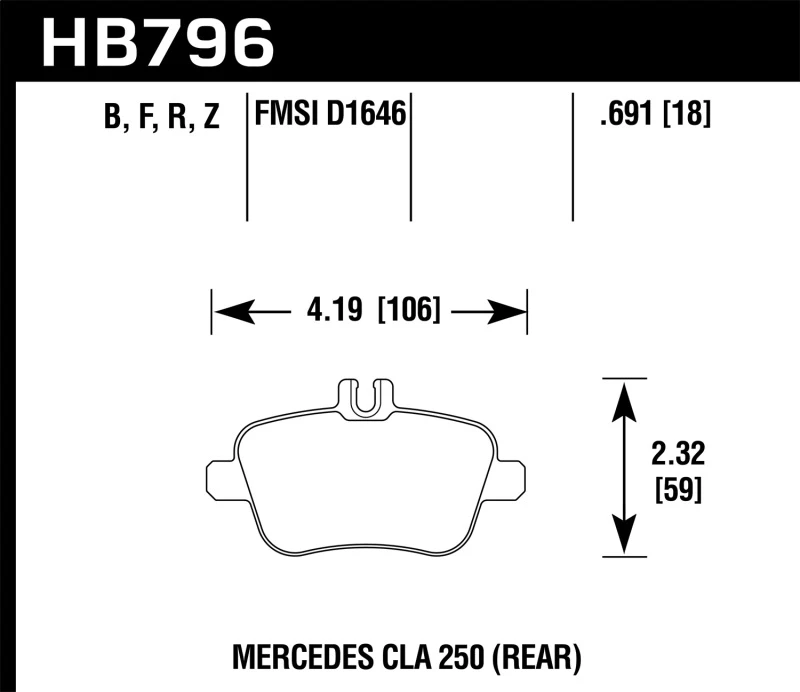 Hawk 14-17 Mercedes-Benz CLA 250 HPS 5.0 Hinteren Bremsbeläge