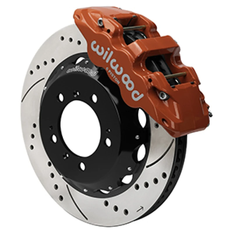 Wilwood 99-12 Porsche 911 (996/997) Aero6 Vordere Bremse Kit Drill/Slot 14,00 Zoll Rotor W/Lines - Rot