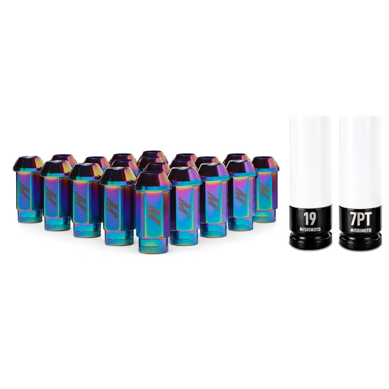 Mishimoto Alu-Sicherheits-Radmuttern M12x1,25 20-teilig Neo Chrome