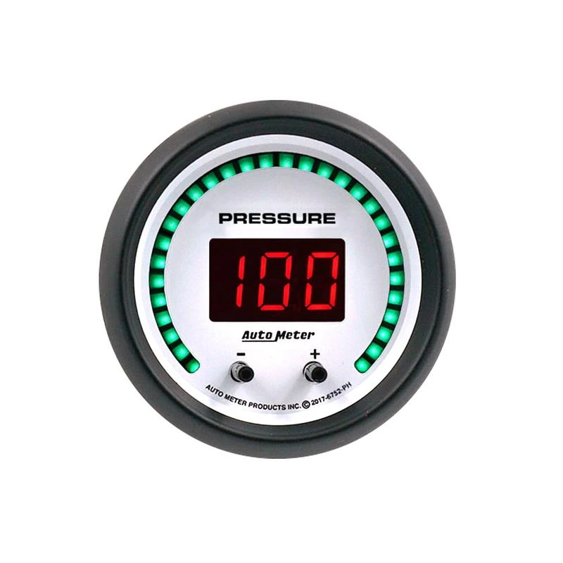 Autometer 52.4mm White Switchable 0-1600 PSI/0-110 BAR Fluid Pressure Phantom Elite Digital Gauge