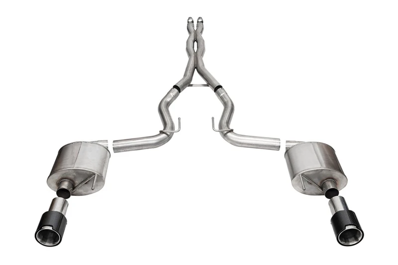 Corsa 2024 Ford Mustang GT Coupe 3in Sport Cat-Back Exhaust - 4.5in Carbon Fiber Tips