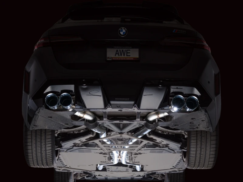 AWE Tuning BMW G90/G99 M5 Track Edition Cat-Back Exhaust - Chrome Silver Tips
