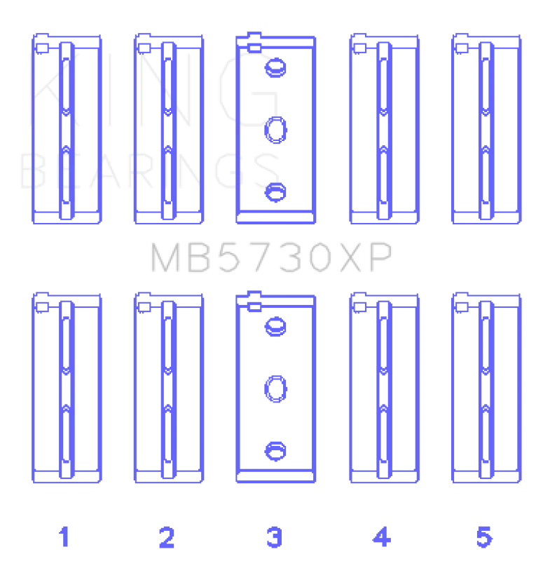 King Engine Bearings Lancia 2.0L HF - (Size STD) Performance Main Bearing Set