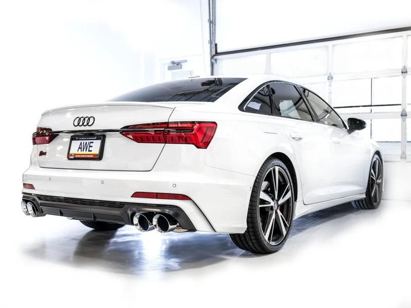 AWE Tuning 19-23 Audi C8 S6/S7 2.9T V6 AWD Track Edition Auspuff - Chrom Silber Spitzen