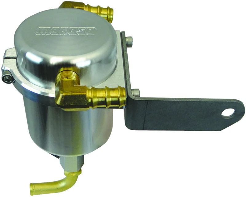 Moroso Air/Oil Separator Catch Can for 15-Up Dodge Challenger 5.7/6.4L (w/Shaker Hood) - Billet Aluminum