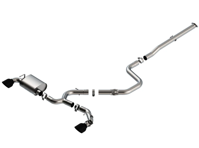Borla 19-20 Hyundai Veloster N 2.0L I4 MT FWD 2DR 3in ATAK CatBack Auspuff mit schwarzen Chromspitzen
