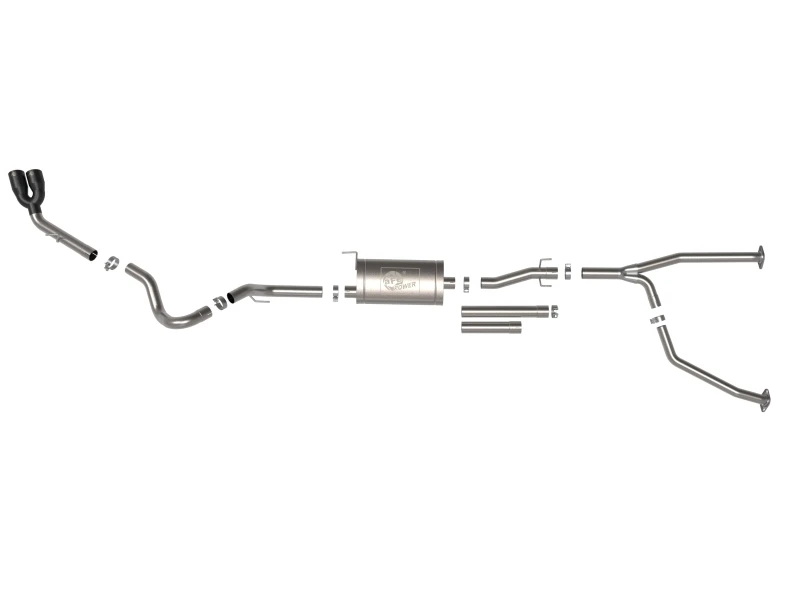 aFe 2022 Toyota Tundra V6-3.5L (tt) Vulcan-Serie 2,5-Zoll- bis 3-Zoll-304-SS-Kat-Back-Abgasanlage mit schwarzer Spitze