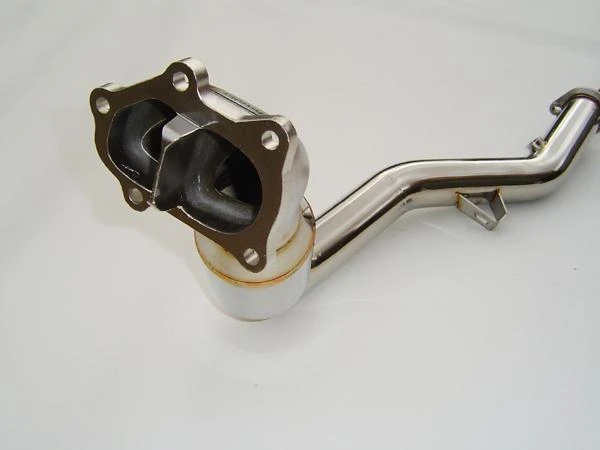 Invidia Polierter Divorced Waste Gate Downpipe mit High Flow Kat für 2002–2007 Subaru WRX/STI