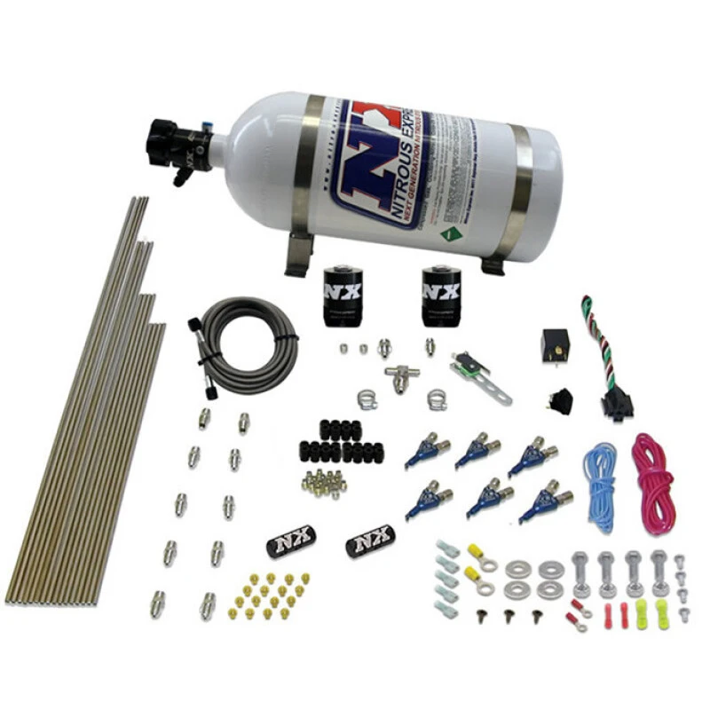 Nitrous Express V6AN Gasoline EFI Nitrous Kit (150-375HP) w/10lb Bottle