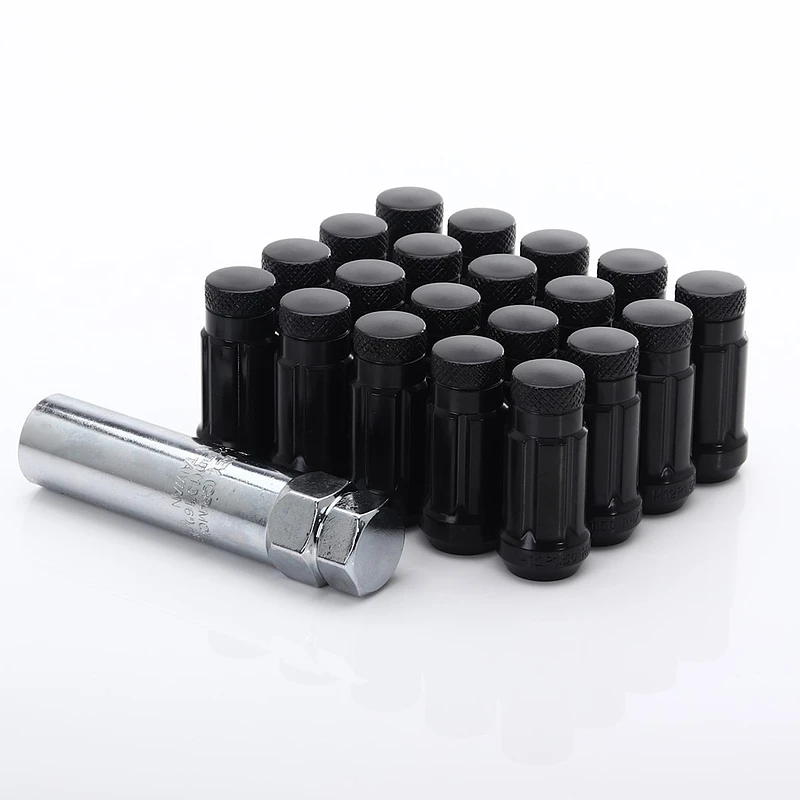 JR Stahl Lug Nuts Radmuttern für Subaru Nissan Suzuki M12x1.25 Schwarz geschlossen