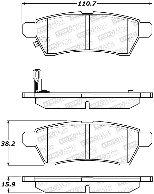 StopTech 05-18 Nissan Frontier Street Performance Rear Brake Pads