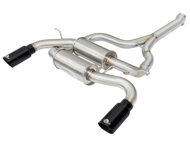 aFe MACHForce XP SS-304 Black Tip 2,5 Zoll Dia Axle Back Exhaust 12-15 BMW 335i (F30) 3,0L (t)