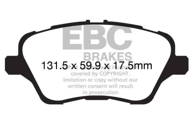 EBC 13+ Ford Fiesta 1.6 Turbo ST Yellowstuff Front Brake Pads
