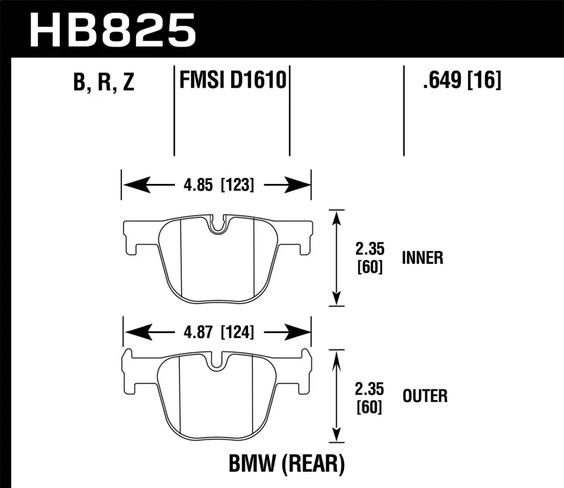 Hawk 13-15 BMW 335i/335i xDrive / 14-16 BMW 435i/435i xDrive HPS 5.0 Hintere Bremsebeläge