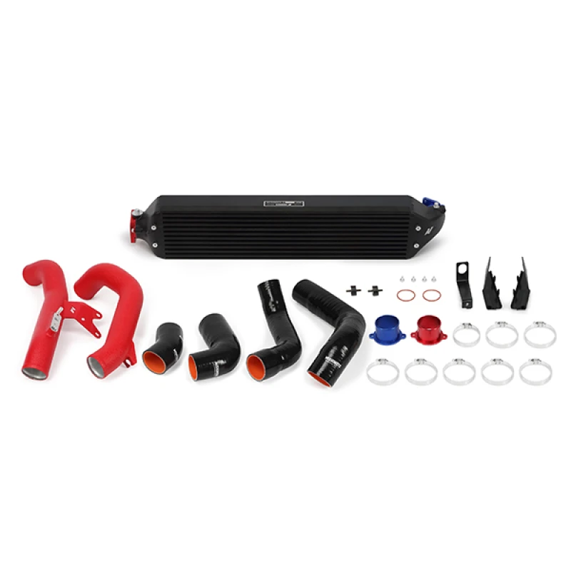 Mishimoto 2016+ Honda Civic 1.5T / 2017+ Honda Civic Si Schwarzes Intercooler-Kit mit roten Rohren