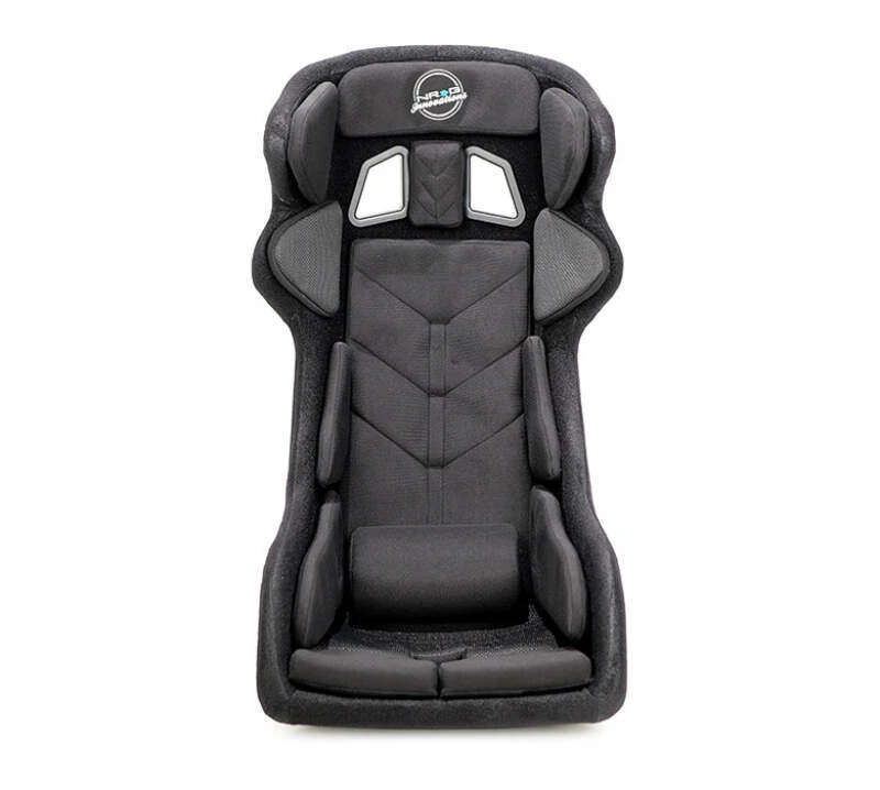 NRG FIA Competition Seat w/ Head Containment & Comp Fabric FIA Velcro Paddings - Thin Cushion (Blk)
