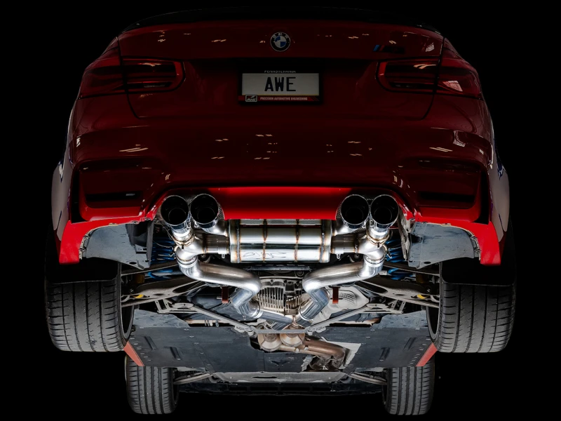 AWE Tuning BMW F8X M3/M4 SwitchPath Catback Auspuff - Chrom Silber Spitzen