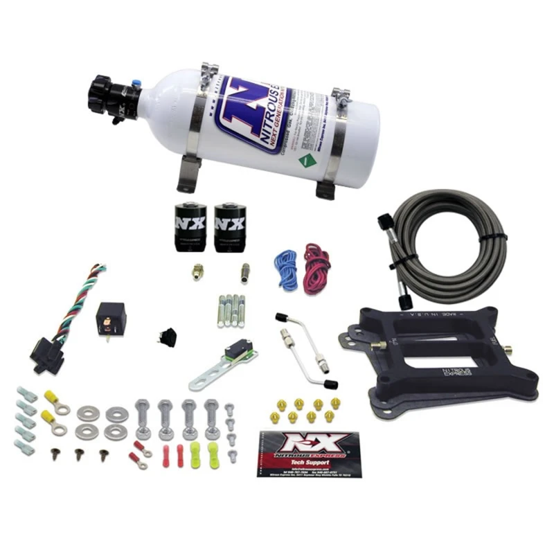 Nitrous Express 4150 4-BBL/Benzin Nitrous Kit (100-500PS) mit 5lb Flasche