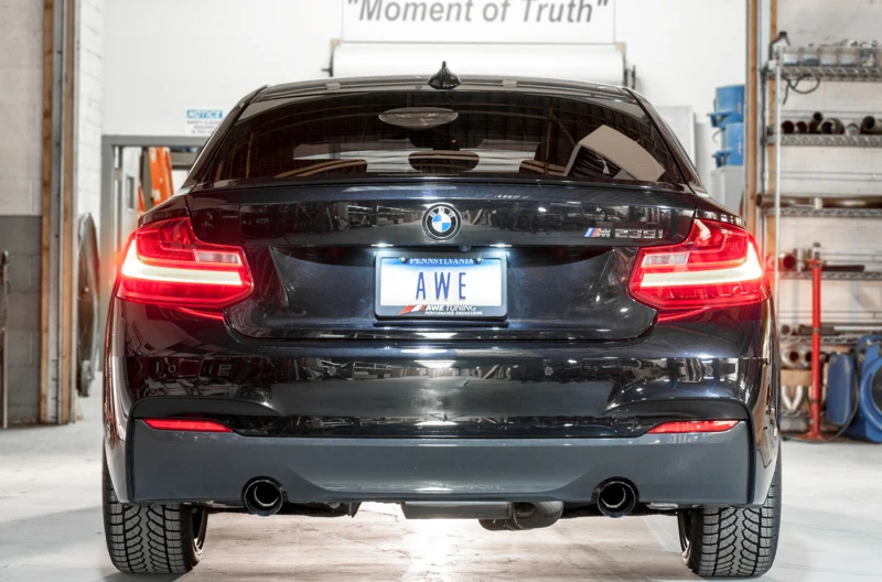 AWE Tuning BMW F22 M235i / M240i Touring Edition Axle-Back Auspuff - Diamant-Schwarze Endrohre (102mm)
