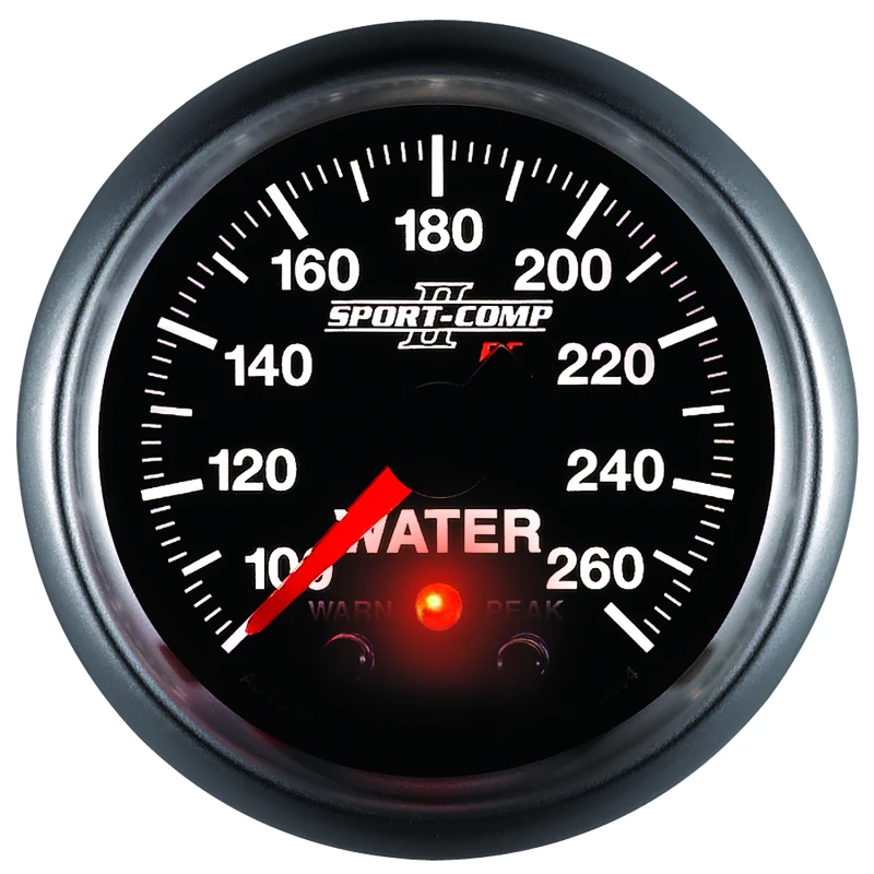 Autometer Sport-Comp II 52.4mm 100-260 Deg F Water Temp Peak & Warn w/ Electronic Control Gauge