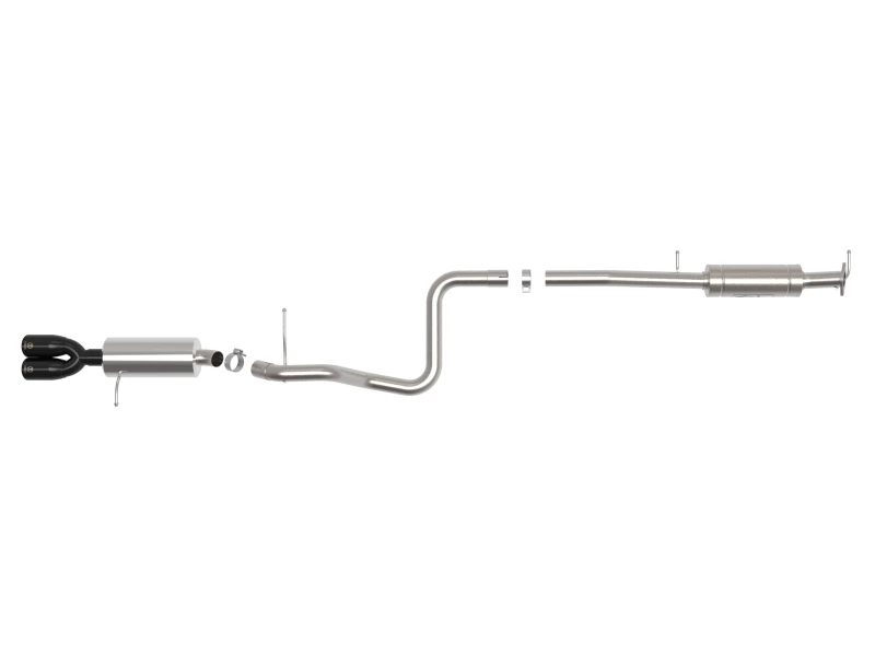 aFe Takeda Serie 2 1/2 Zoll 304 SS Cat-Back 14-19 Ford Fiesta L4-1.6L (t) mit schwarzer Spitze