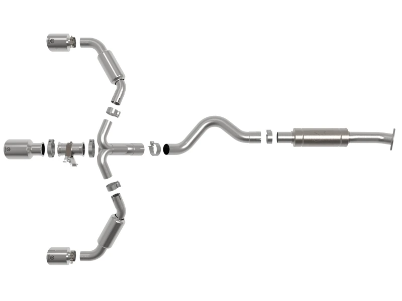 aFe 23-24 Toyota GR Corolla L3 1.6L (t) Gemini XV 3 Zoll auf 2-1/2 Zoll Kat-Schalldämpfer-System mit polierten Endrohren
