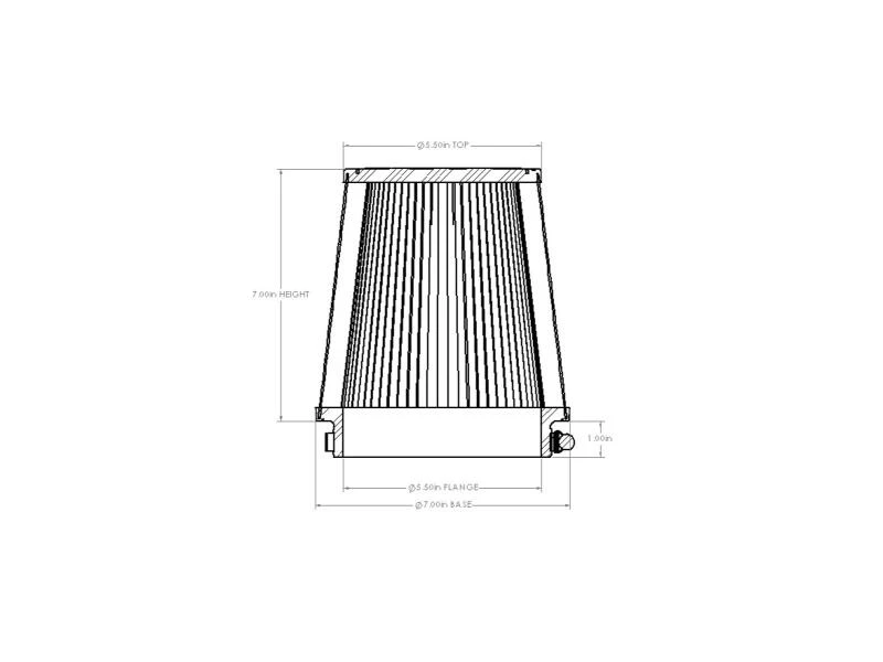 aFe Magnum FORCE Intake  Repl. Filter w/ D2 Dura-Dry Media - 5-1/2in F x 7in B x 5-1/2in T x 7in H