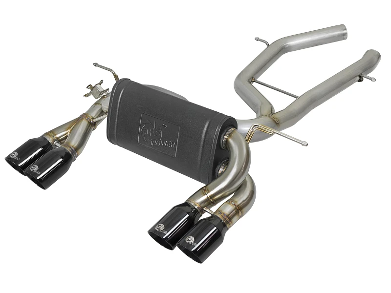 aFe MACH Force-Xp 2-1/2in SS Axle Back Exhaust mit schwarzen Endrohren 15+ BMW M3/M4 (F80/F82) L6 3.0L (tt) S55